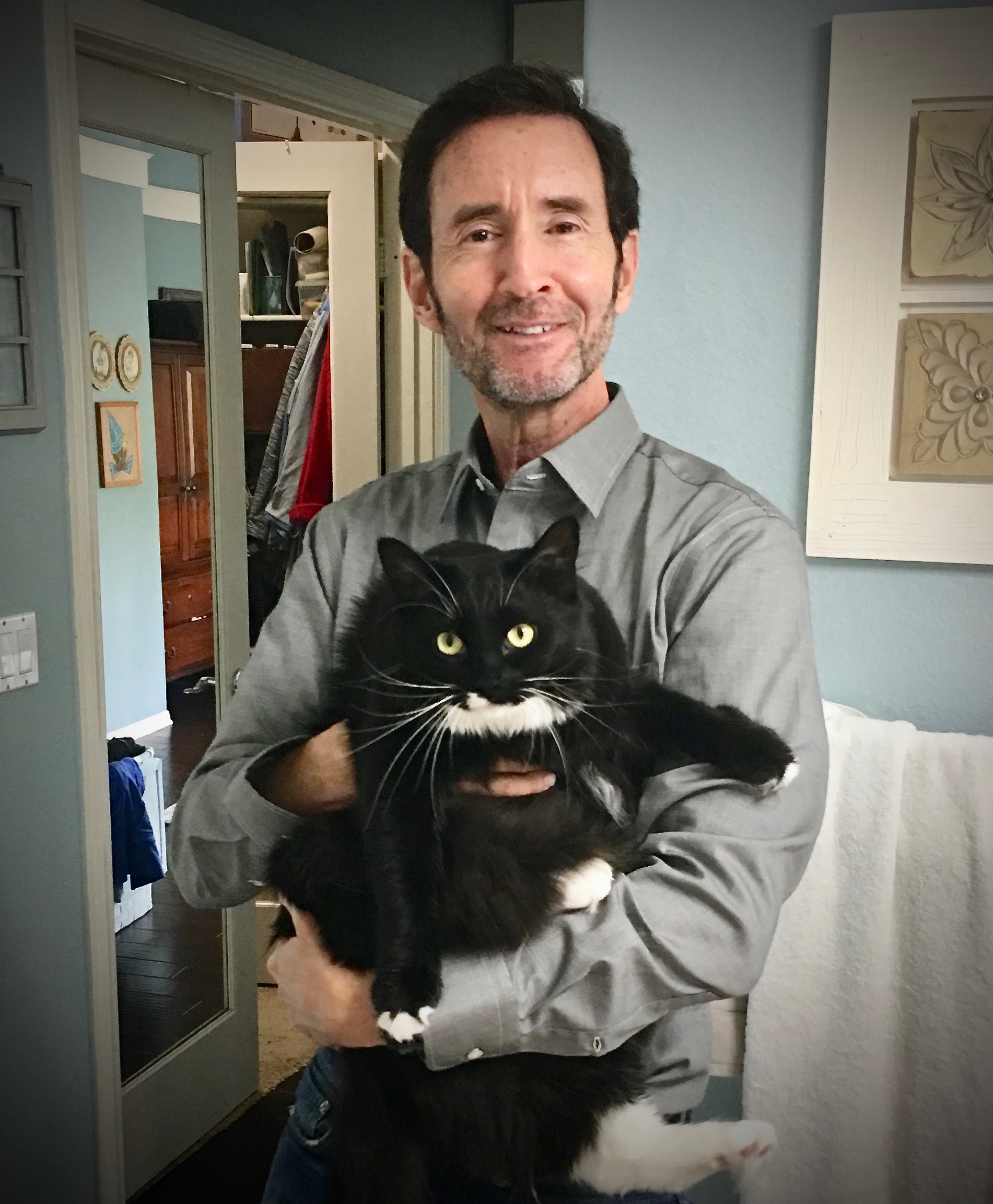 Ray with cat Luna